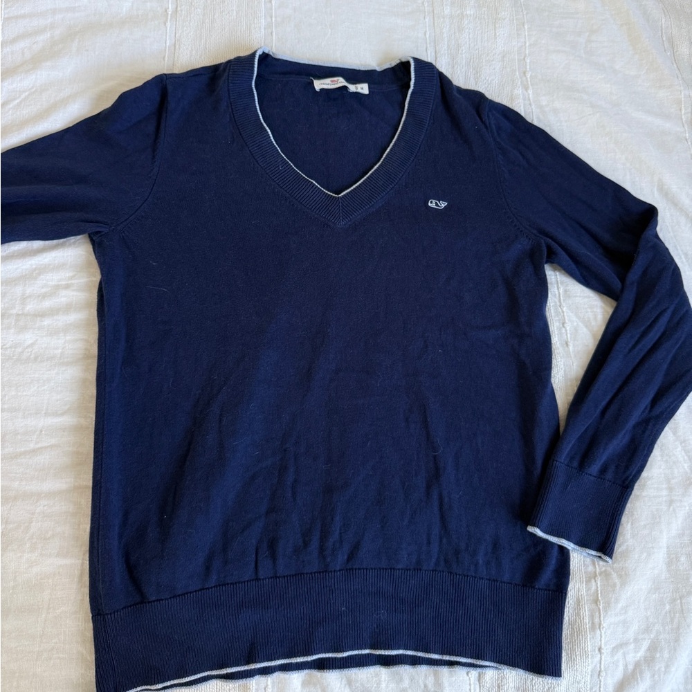 Vineyard Vines Navy V-Neck Sweater